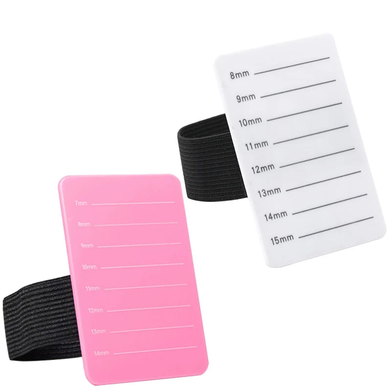 Acrylic Lashes Holder Pad Individual Eyelash Tablet with Bandage 7-14mm/8-15mm Eyelash Extensions Hand Plate Salon Makeup Tools