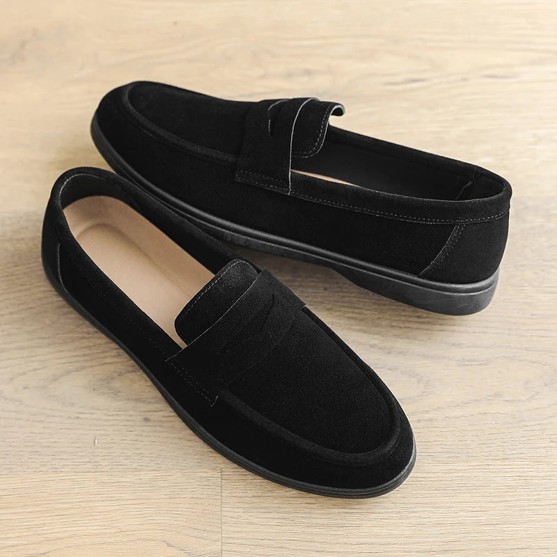 Hot Sale Men's Slip On Loafers Preppy Lightweight Breathable Comfort Outdoor Flats Non-Slip Soft Sole Casual Daily Walking Shoes