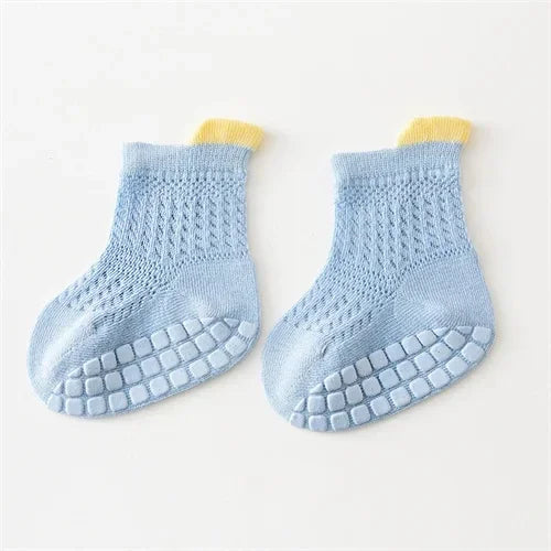 3 Pairs/lot RAISE 6 Colored Non-slip Baby Girl Socks Breathable Thin Infant Girl Cotton Socks Kids Mesh Socks Children's Sock Kit