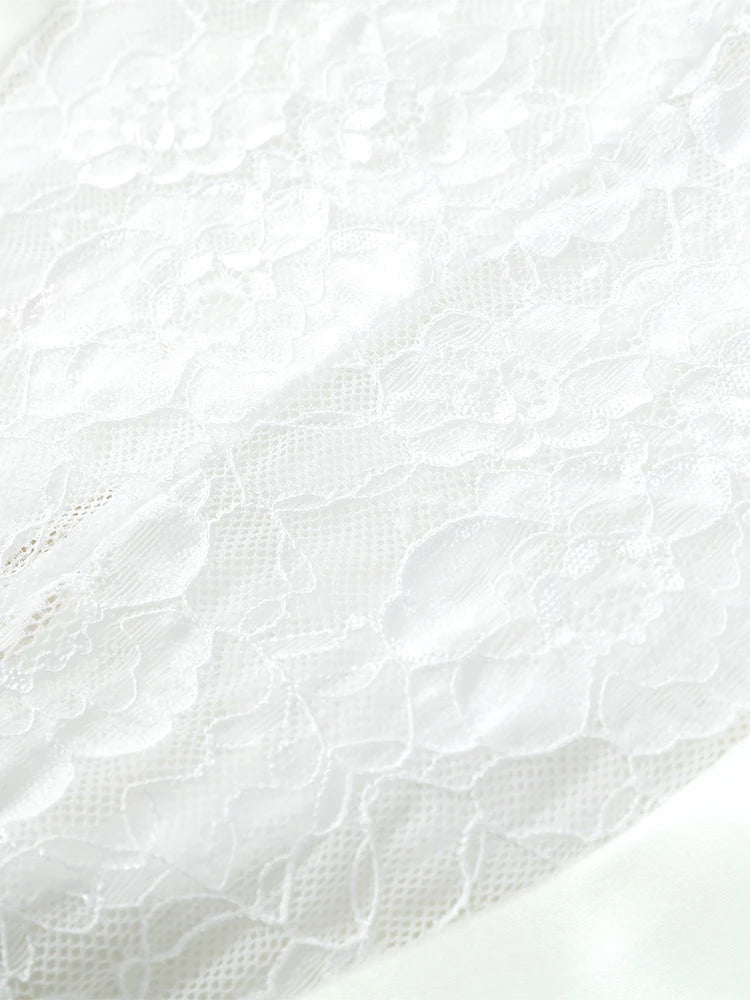 Women's White Lace Trim Corset Mini Dress Sexy Sweetheart Neck Spaghetti Strap Slit Hem 2026 Summer Leisure Nightclub Party Wear