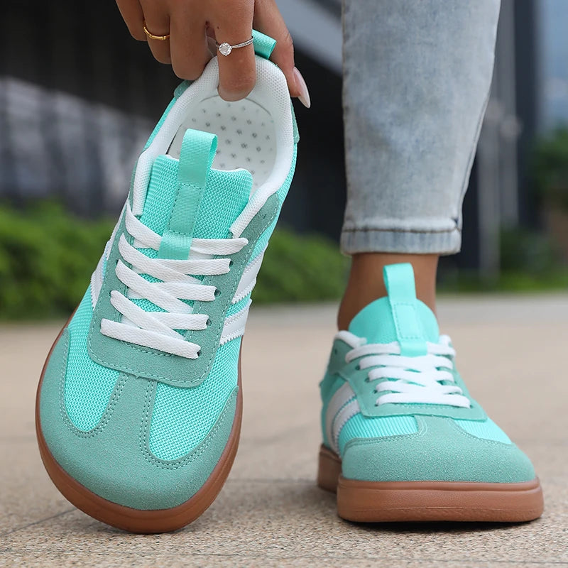 Women's Wide Foot Sports Shoes, German Training Shoes Trendy Shoes Minimalist Retro Fashion Breathable Mesh Casual Walking Shoes