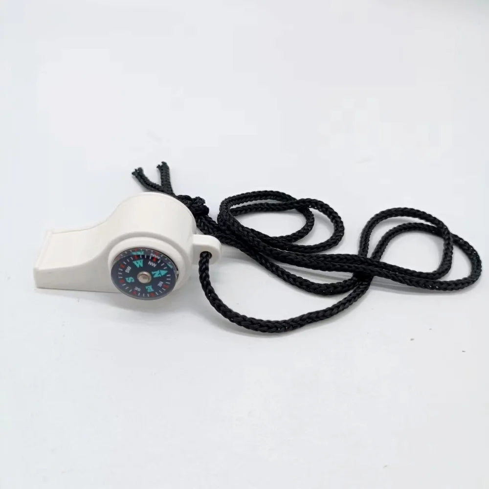 3-in-1 Outdoor Emergency Whistle with Compass and Thermometer, Convenient to Carry, Suitable for Camping and Hiking